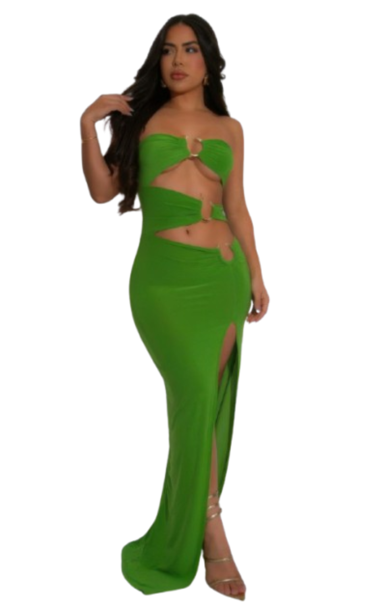 Asymmetric Dragon Design Strapless Dress