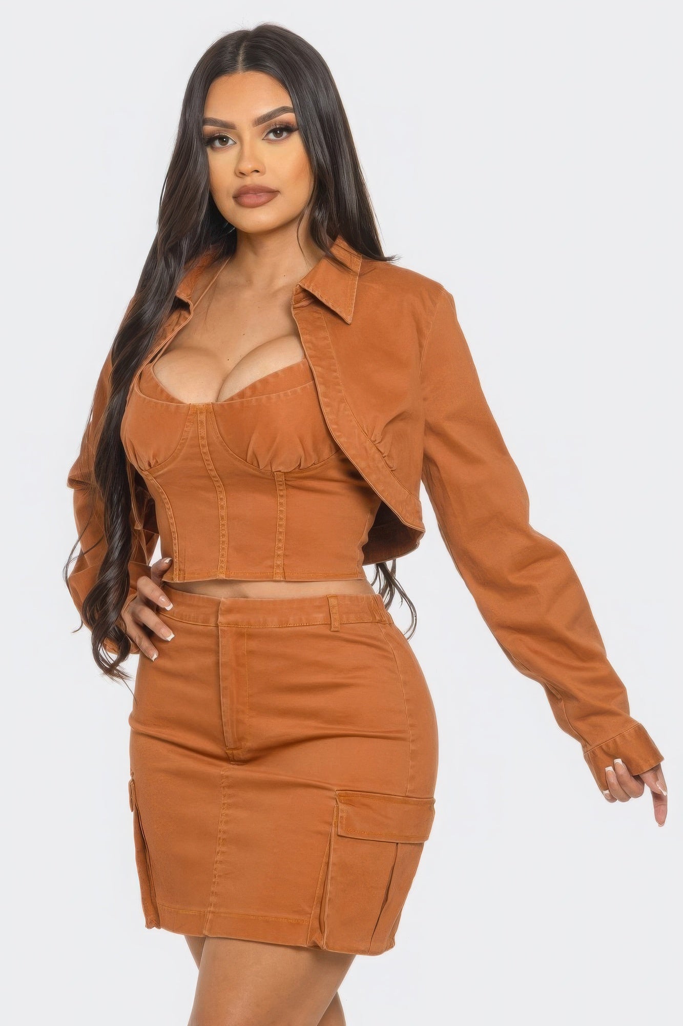 Cognac Dreams Skirt Set  Fashion501 Boutique