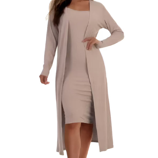 Ribbed Cardigan & Cami Midi Bodycon Dress  Fashion501 Boutique