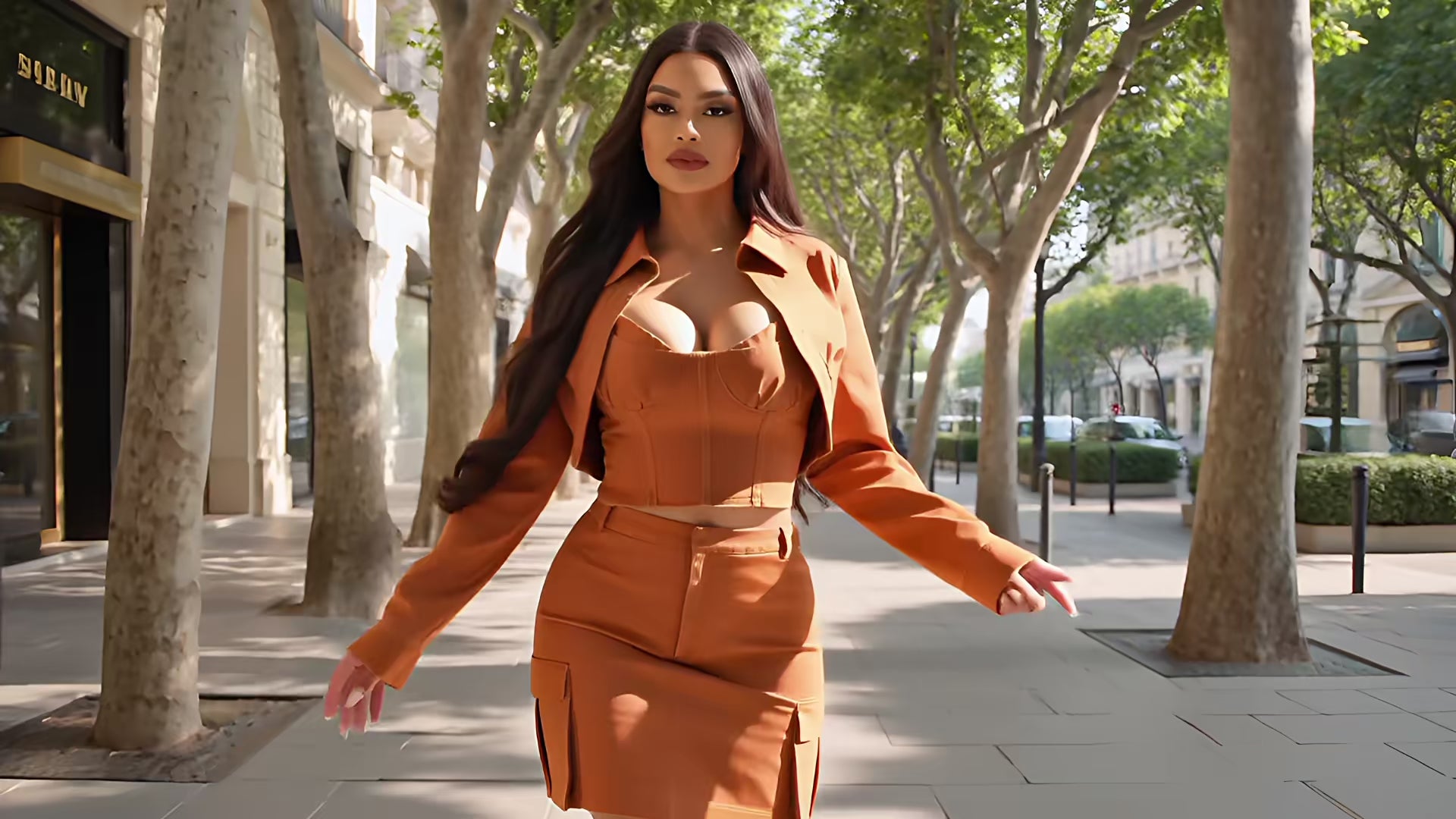 Cognac Dreams Skirt Set  Fashion501 Boutique