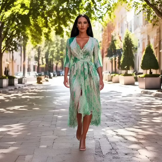 Detachable Rhinestone Cross Open Back With Bodycon Tie Dye Ruched FMini Dress Fashion501 Boutique
